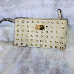 MK leather Wristlet bag